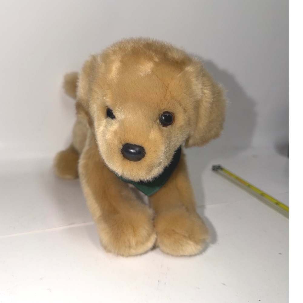 Cabelas Douglas Yellow Labrador Retriever Puppy Plush Dog Green Bandana
8"
